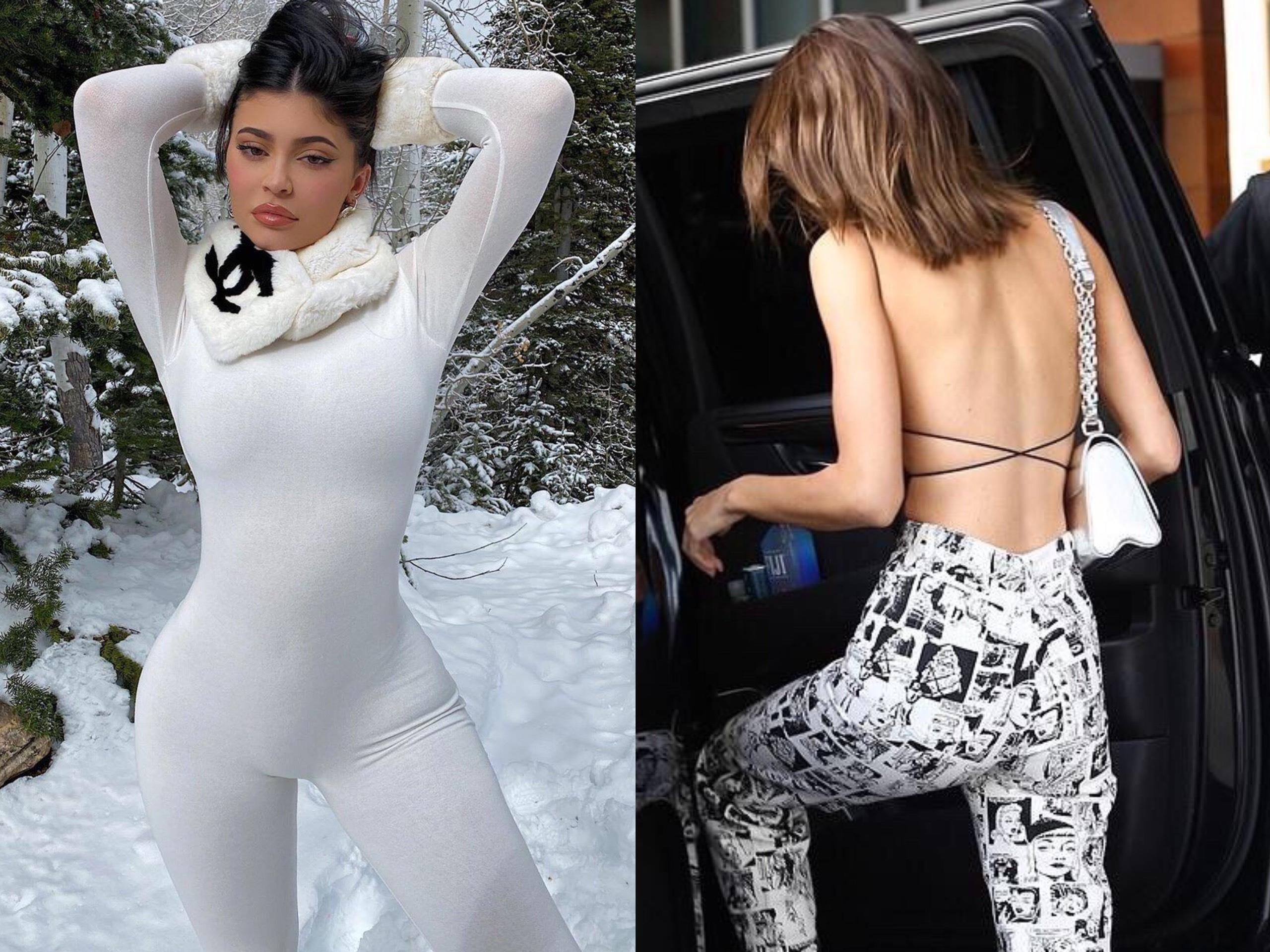 Kylie dien do Chanel bo sat, Kendall xuong pho voi ao ho lung hinh anh