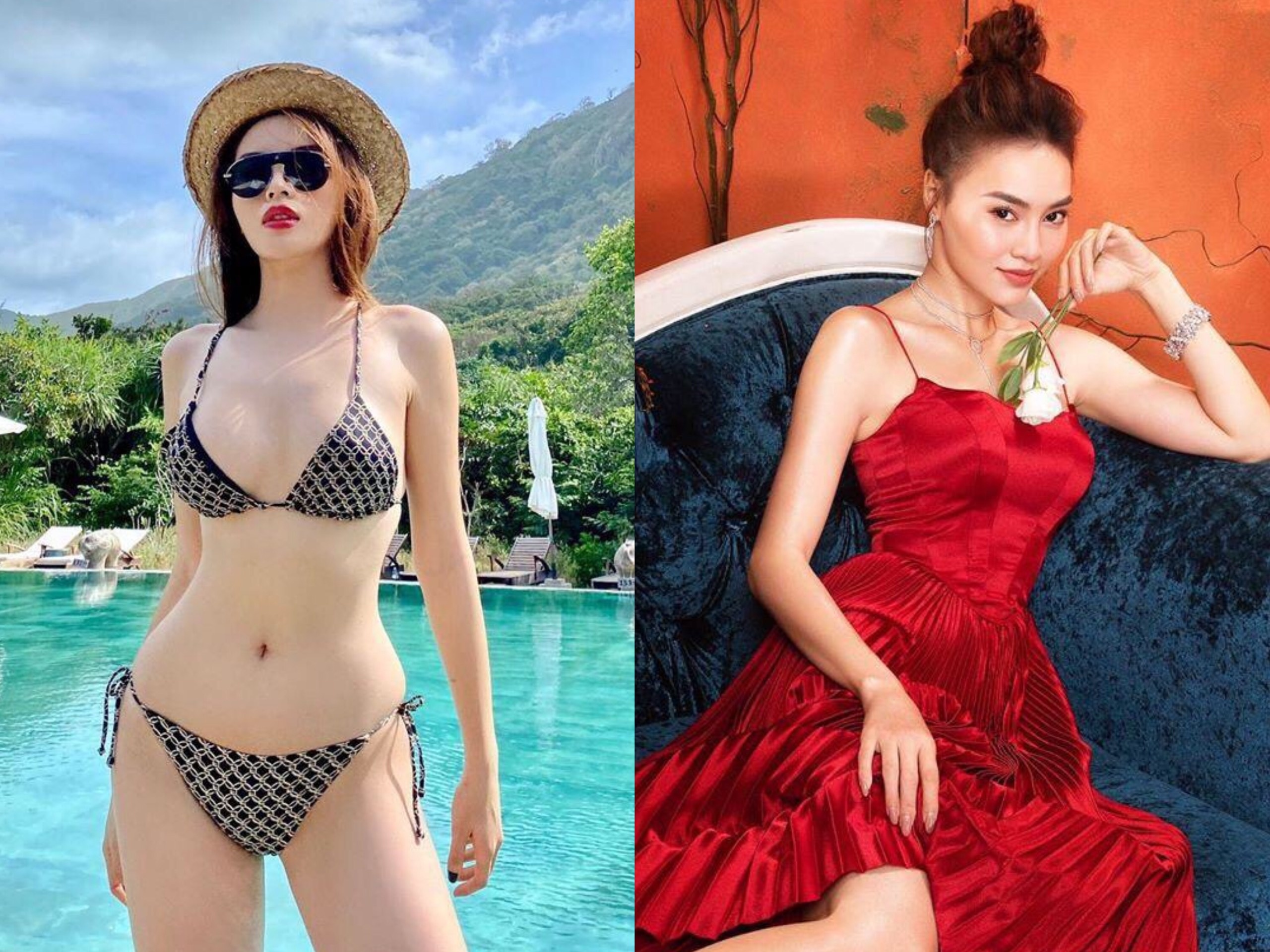 Ky Duyen khoe dang voi bikini, Ninh Duong Lan Ngoc dien vay do goi cam hinh anh