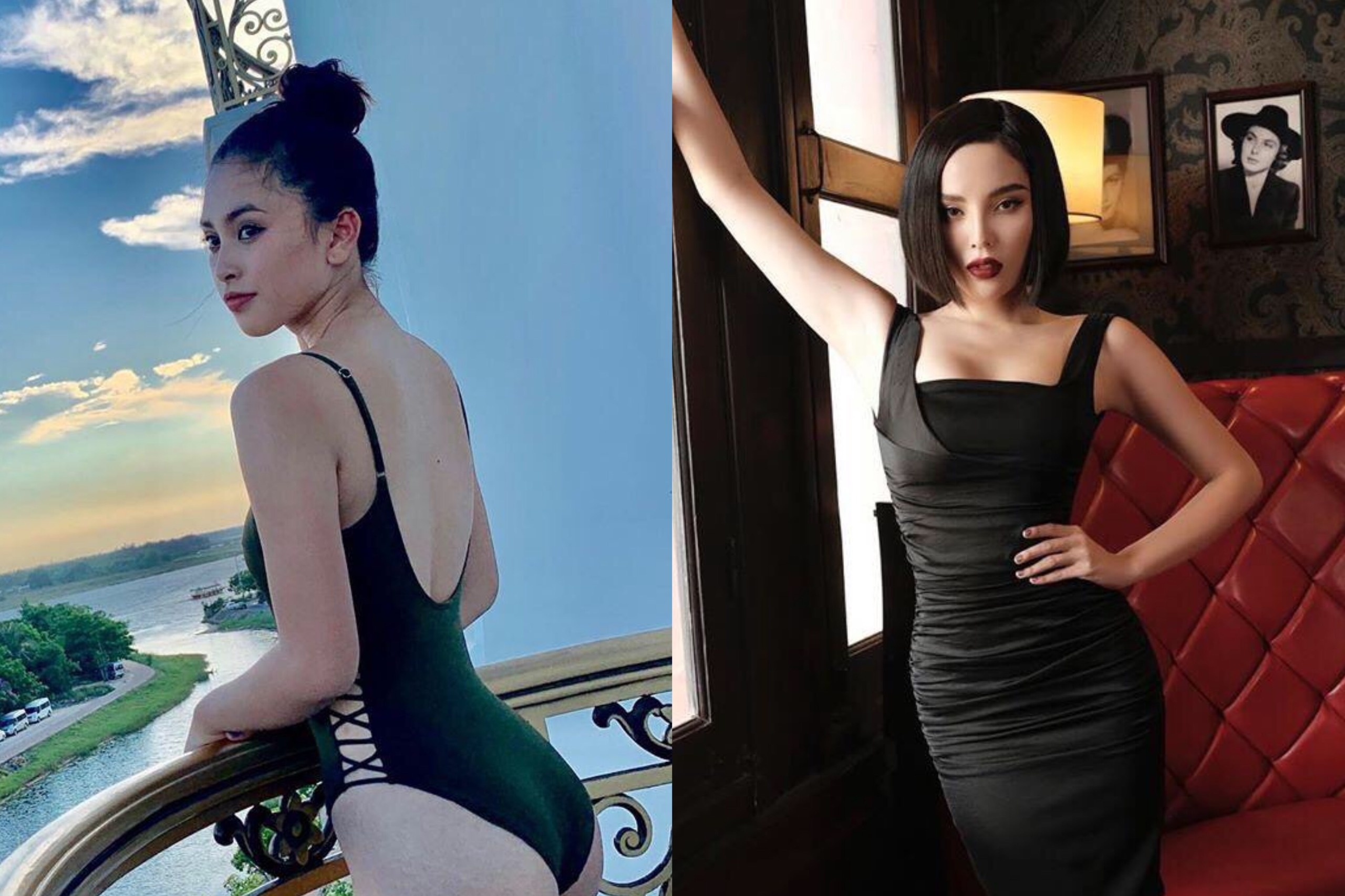 Hoa hau Tieu Vy khoe dang voi bikini, Ky Duyen dien vay den bo sat hinh anh