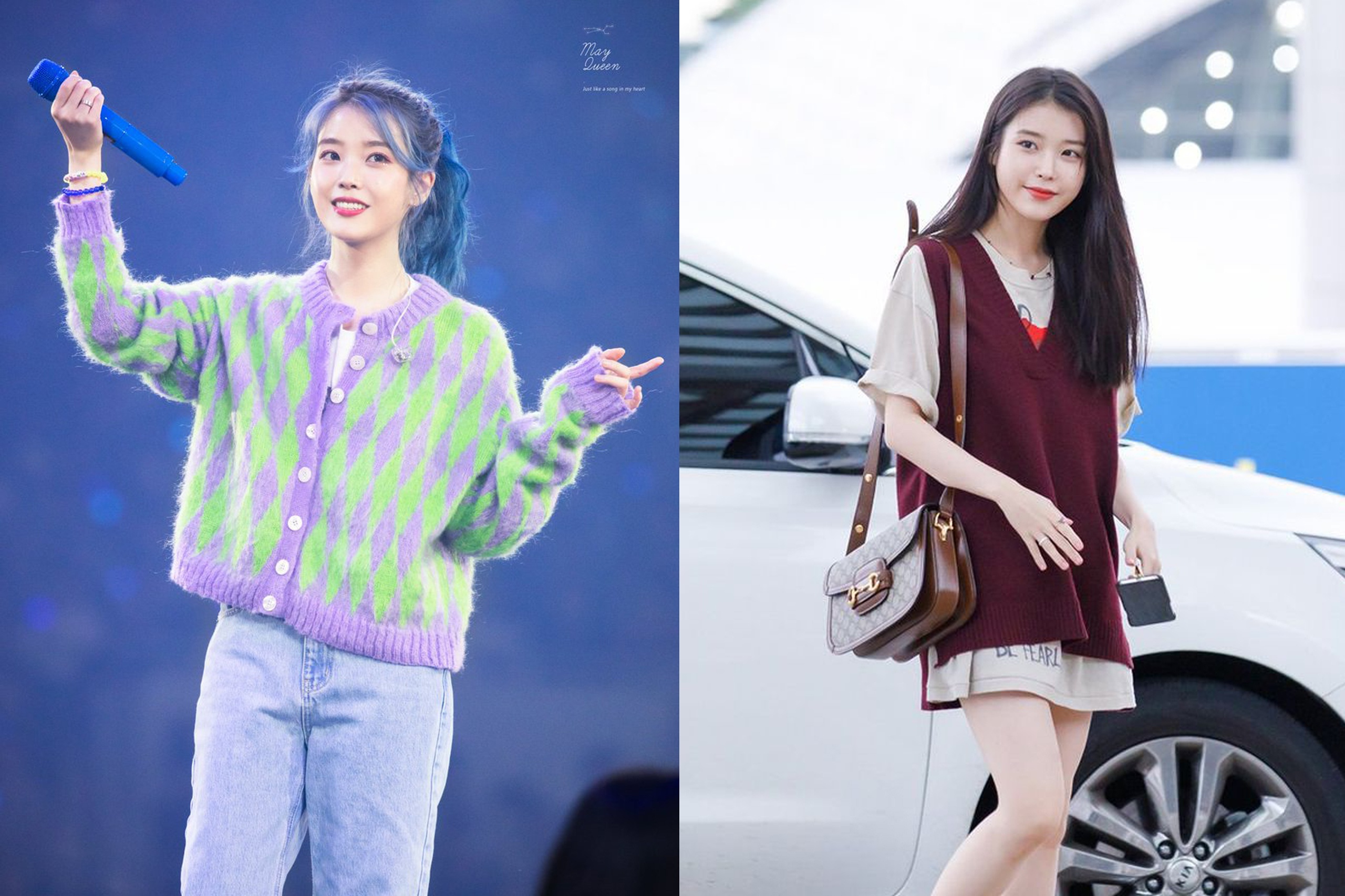 IU doi thuong chuong mot giau quan, mac vay ao dang rong hinh anh