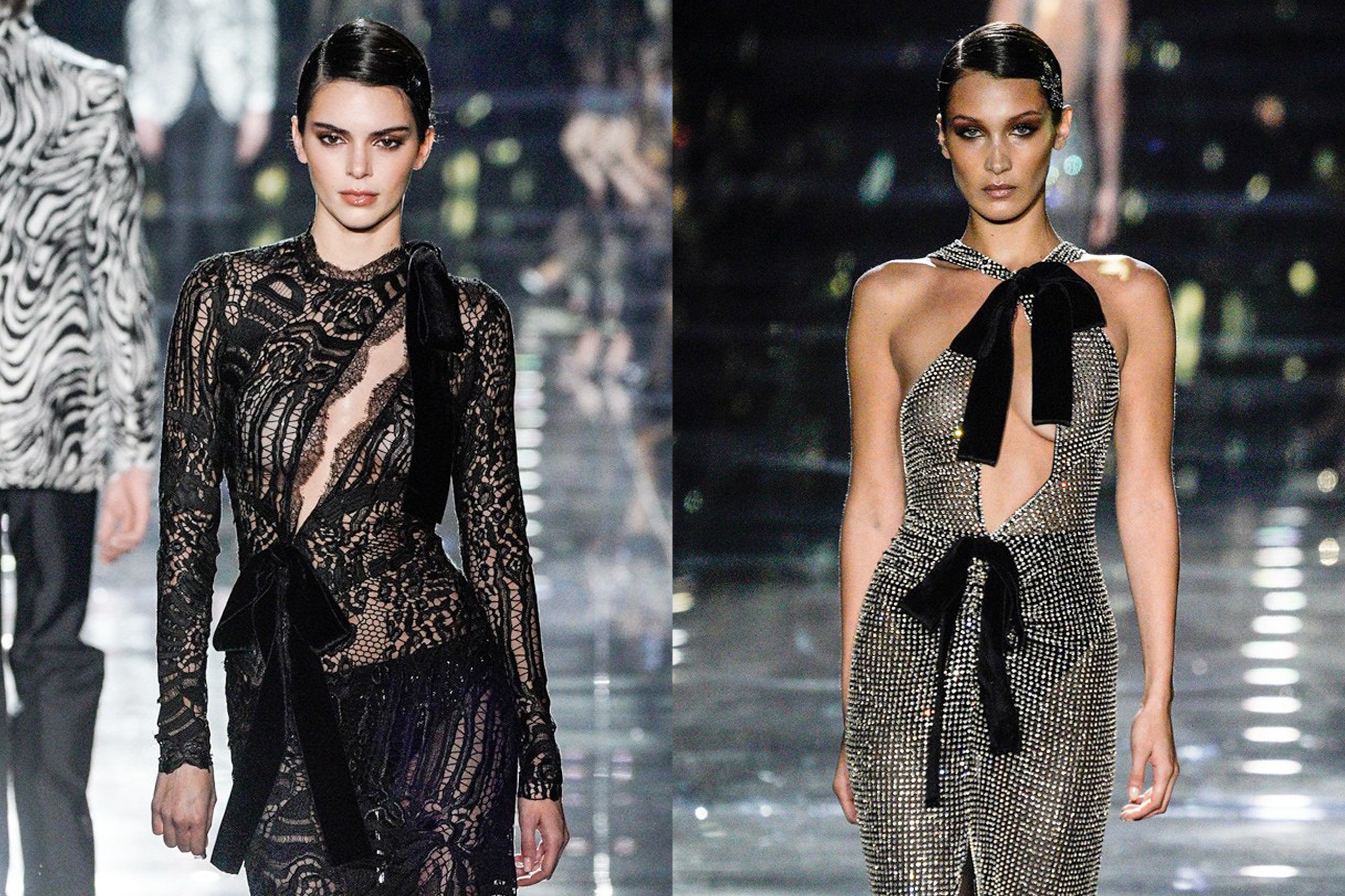 Kendall Jenner, Bella Hadid dien do xuyen thau va xe nguc len san dien hinh anh