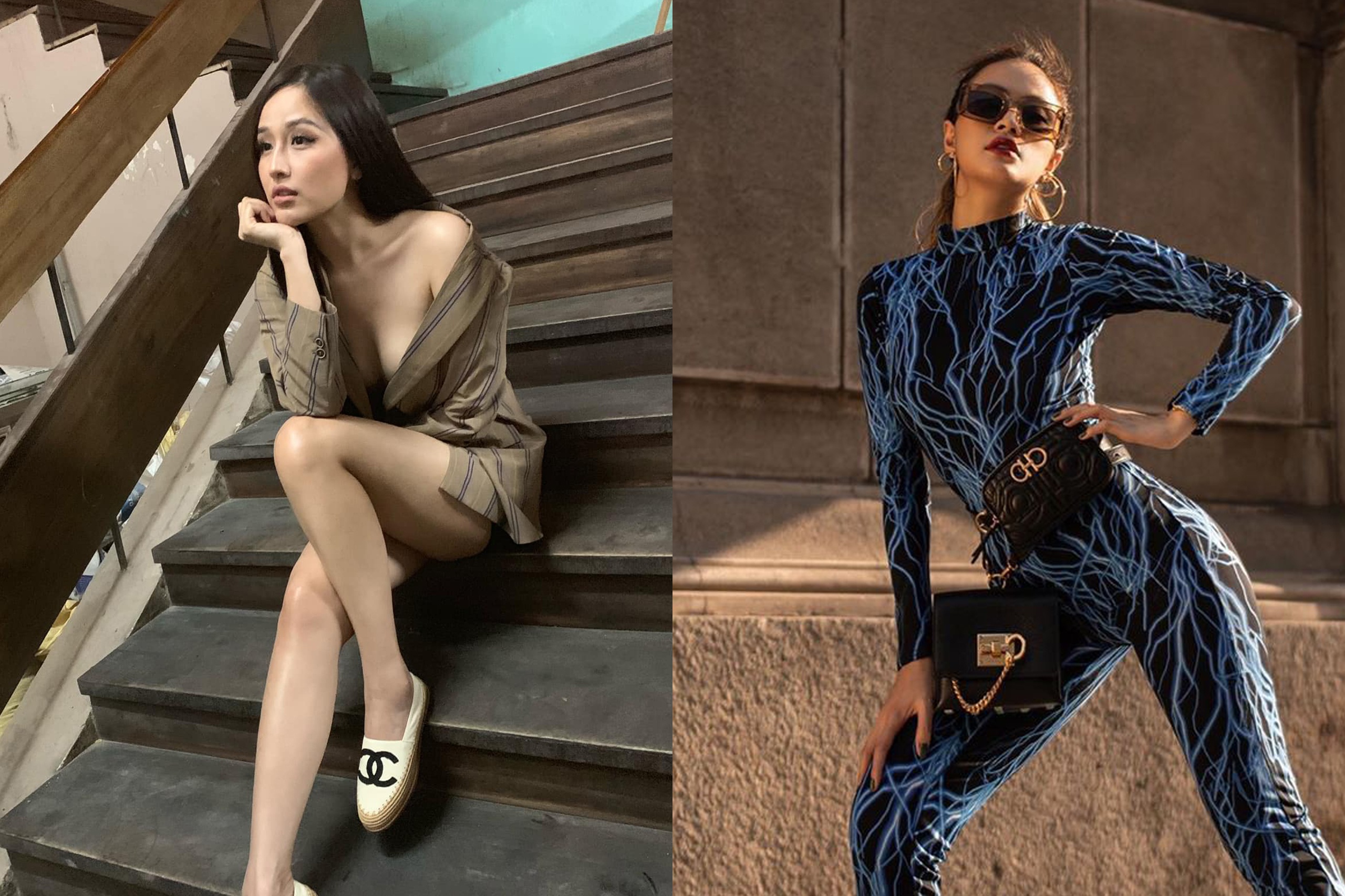 Mai Phuong Thuy khoac ao tre nai, Hoang Thuy Linh dien do bo la mat hinh anh