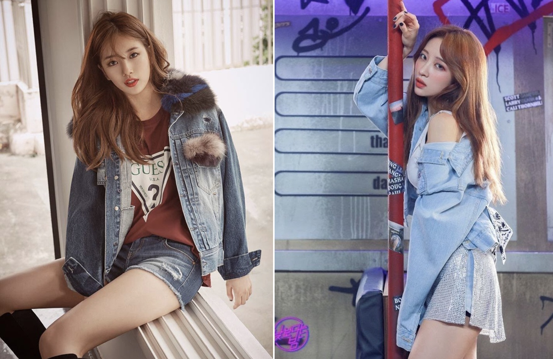 Suzy, Hani va dan my nhan Han dien vay ao denim khoe dang goi cam hinh anh