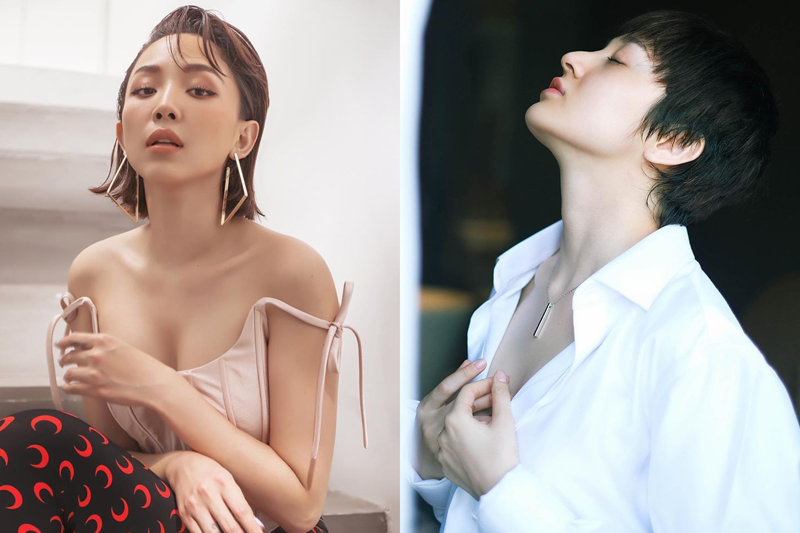 Toc Tien mac ao xe nguc goi cam, Bao Anh dien mot so mi buong cuc hinh anh