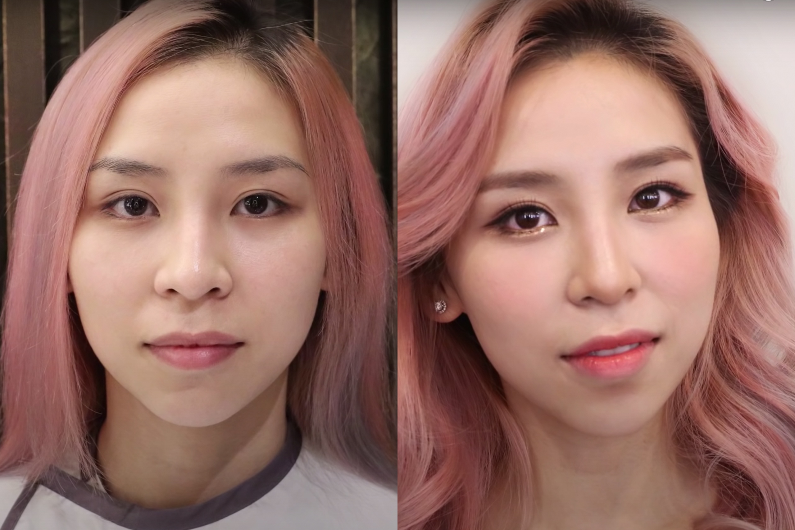 Co gai len doi nhan sac nho trang diem giong than tuong Han Quoc hinh anh