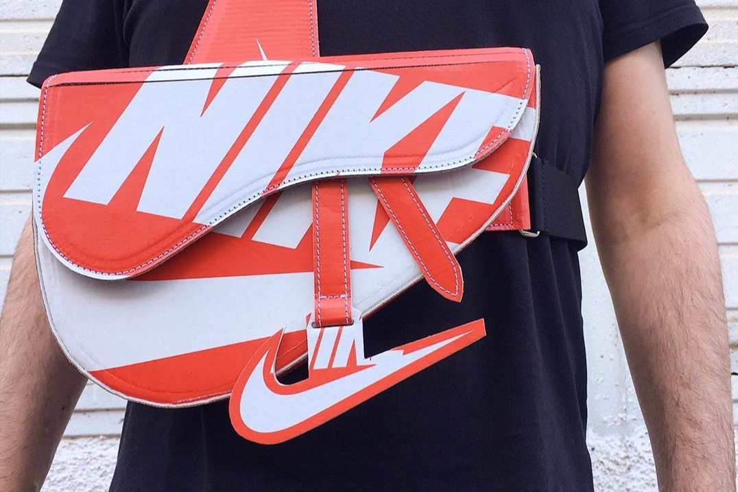 Can canh chiec tui Dior Saddle lam tu hop dung giay hinh anh