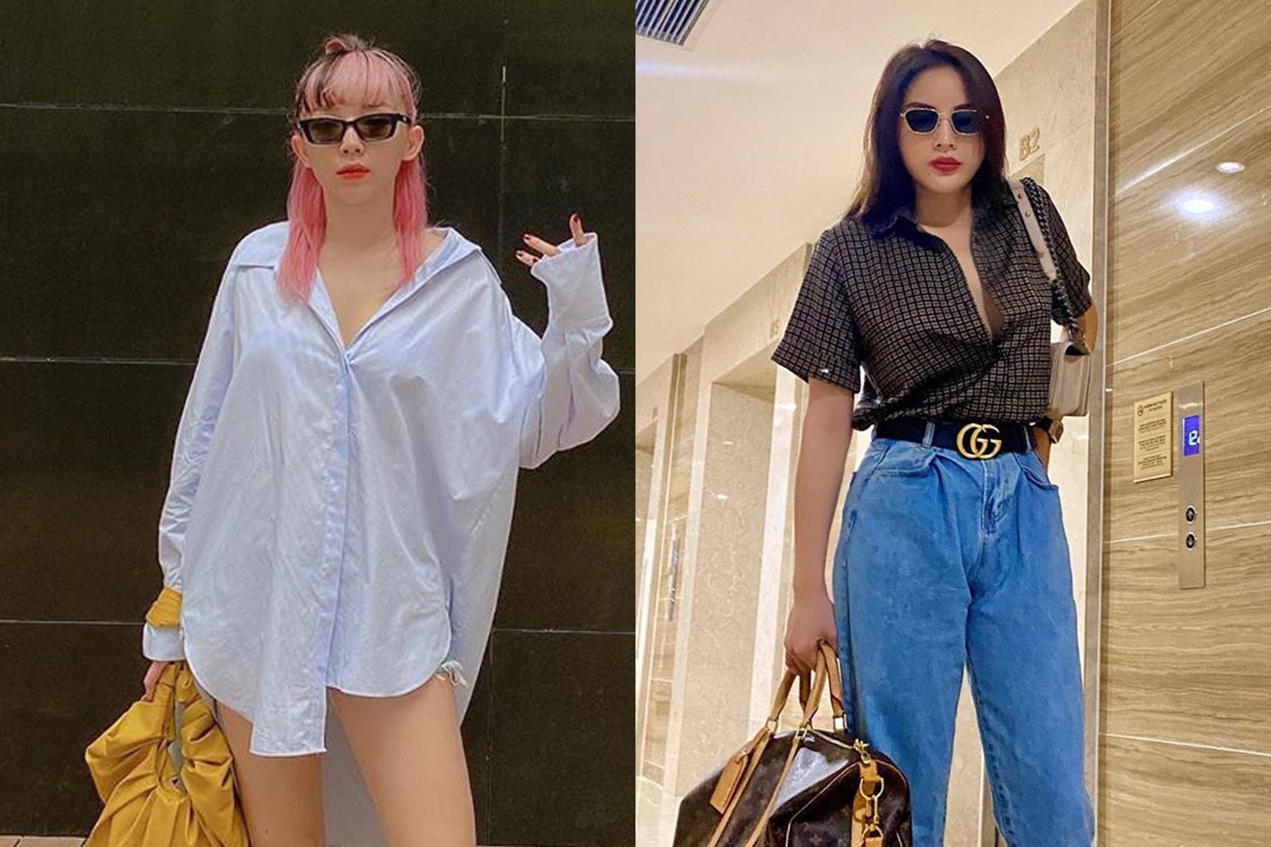 Toc Tien dien mot giau quan, Ky Duyen mac ao so mi buong cuc hinh anh