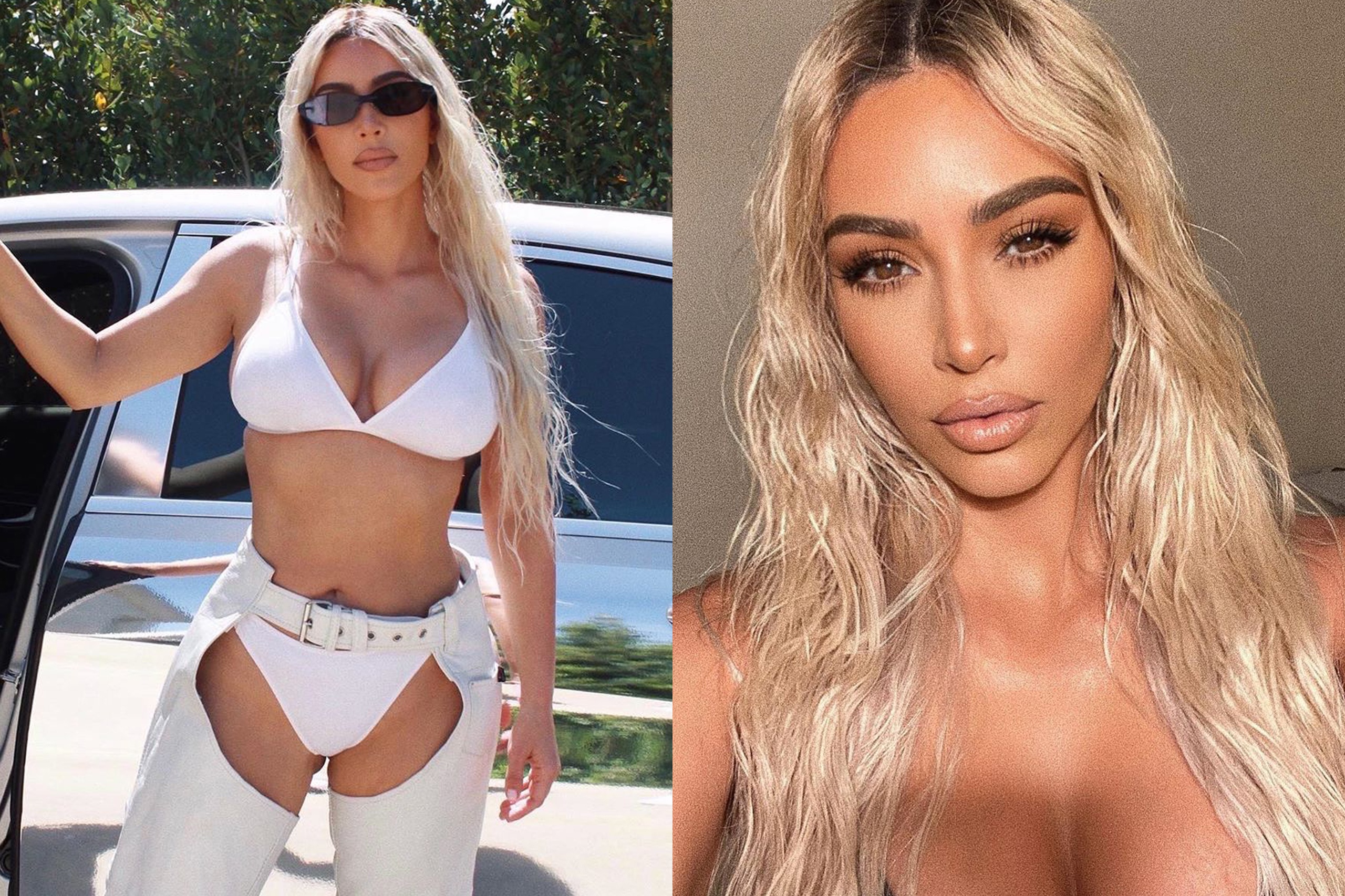 Kim Kardashian gay tranh cai khi mac quan cat xe kho hieu hinh anh