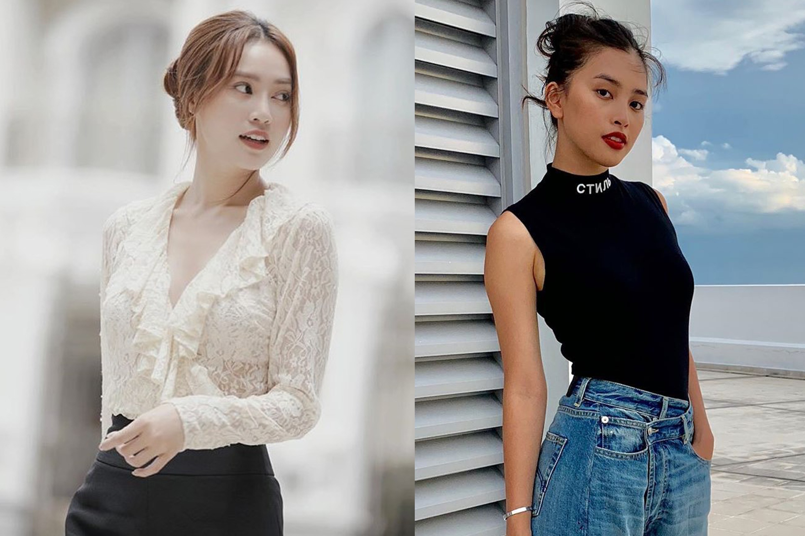 Ninh Duong Lan Ngoc mac ao ren trang, Tieu Vy dien kieu toc roi hinh anh