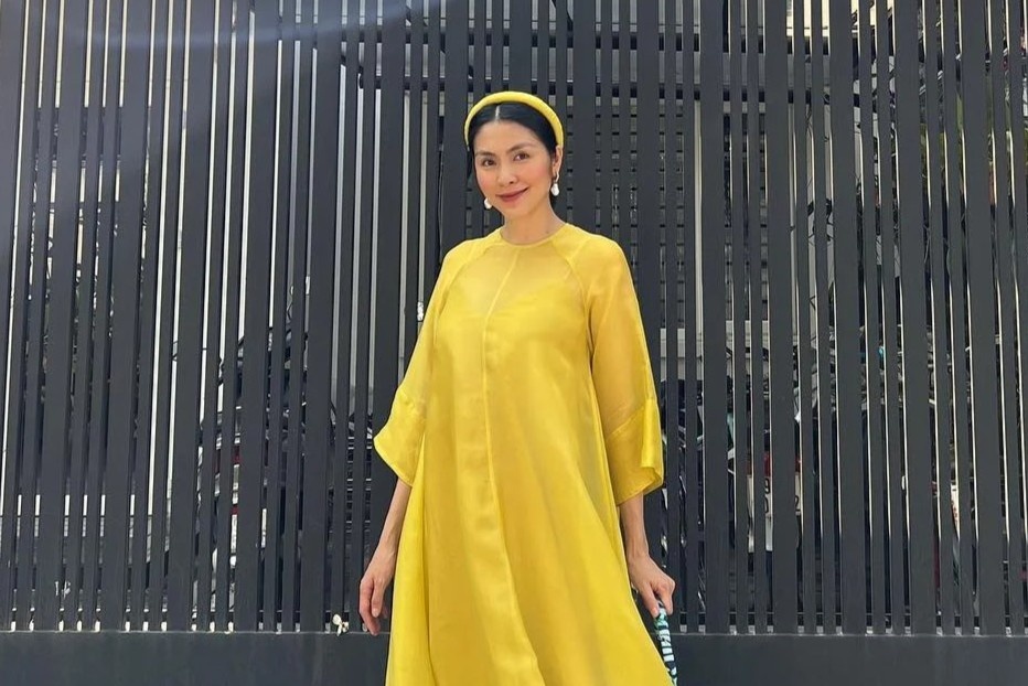 Mau ao dai mac Tet cua sao Viet hinh anh