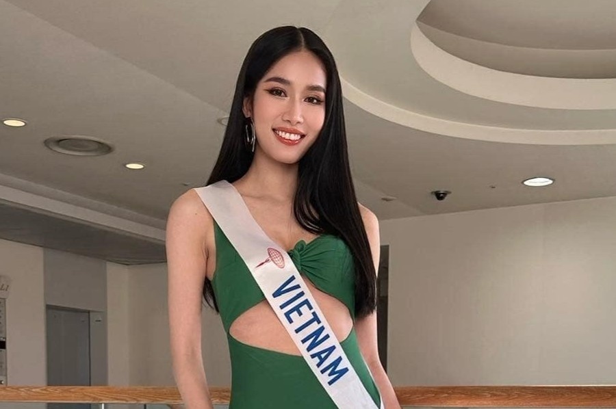 Phan thi bikini cua Phuong Anh o Hoa hau Quoc te gay tranh luan hinh anh