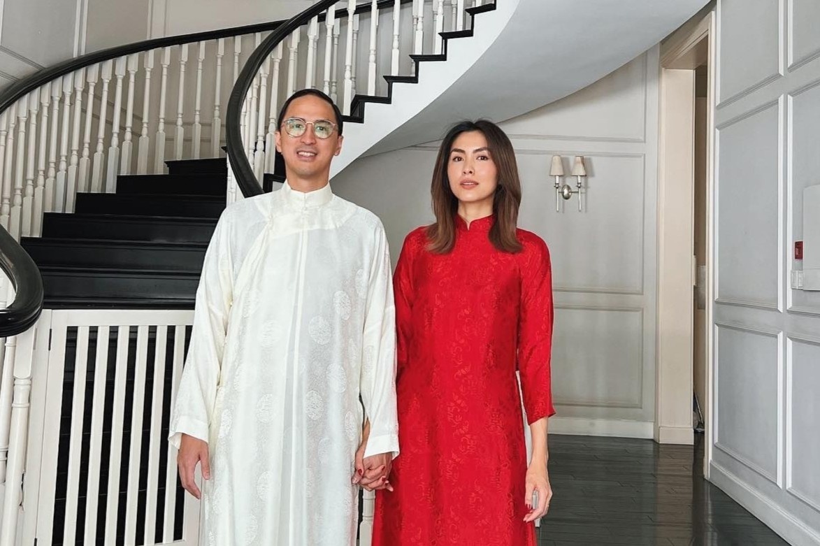 Diem My, Tang Thanh Ha dien do do ngay Tet hinh anh