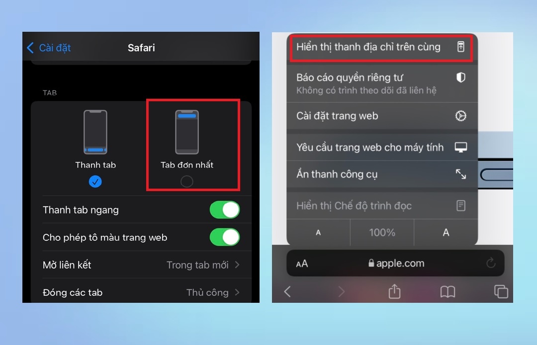 cach doi vi tri thanh dia chi tren Safari anh 2