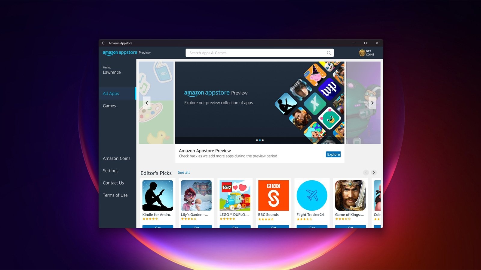 Kho ung dung Android da co mat tren Windows 11 hinh anh
