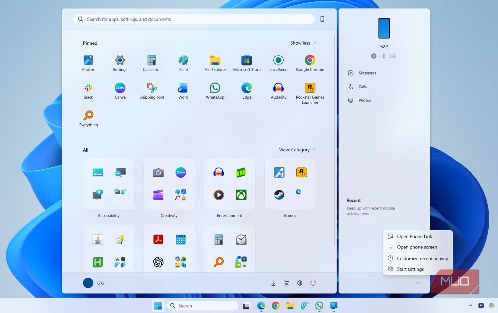 menu Start tren Windows 11 anh 3