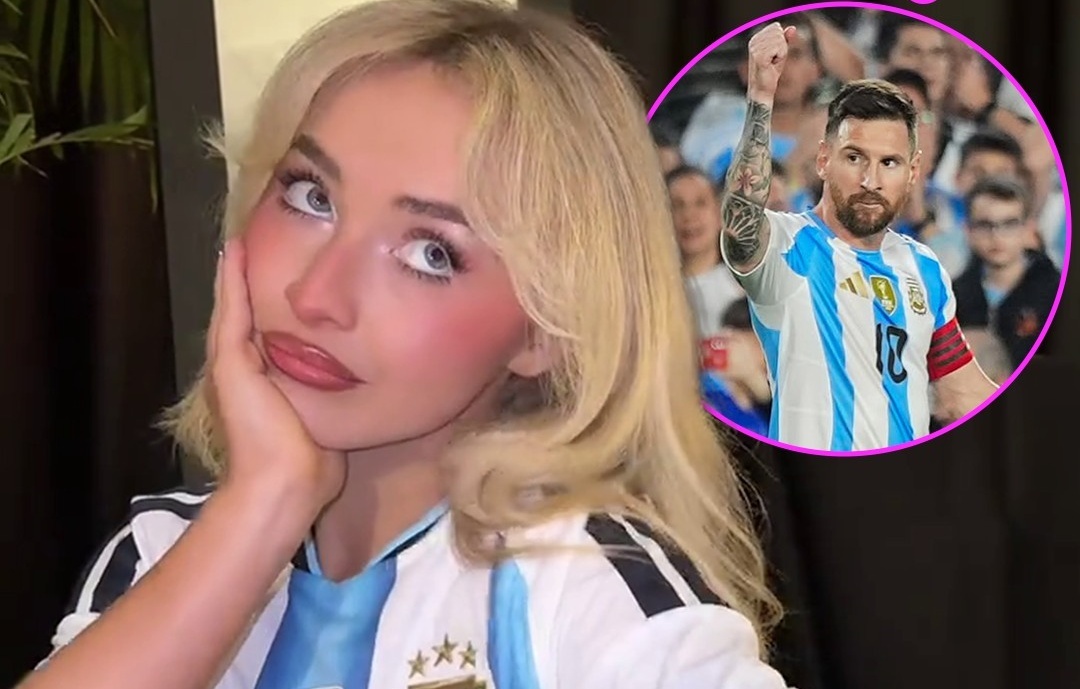 Sabrina Carpenter dien ao Messi gay sot tai Nam My hinh anh