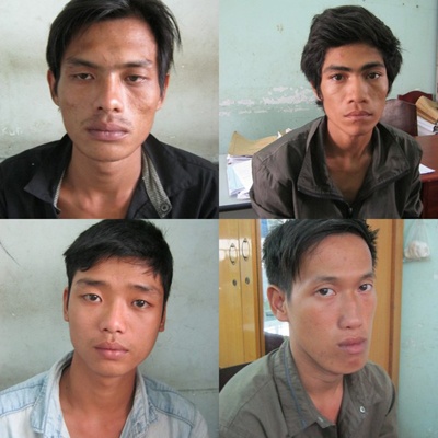 Băng cướp bị công an bắt giữ.