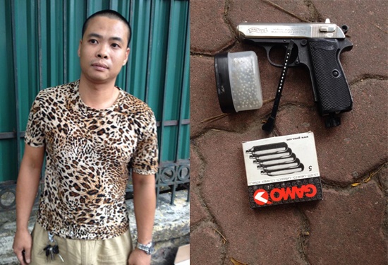 Thanh nien vut xe may bo chay khi gap canh sat 141 hinh anh