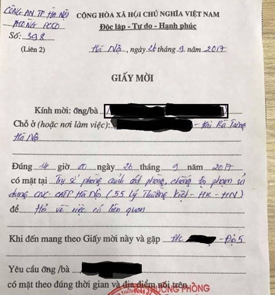 Ban lam gi khi cong an gui giay moi vi viet tren Facebook? hinh anh