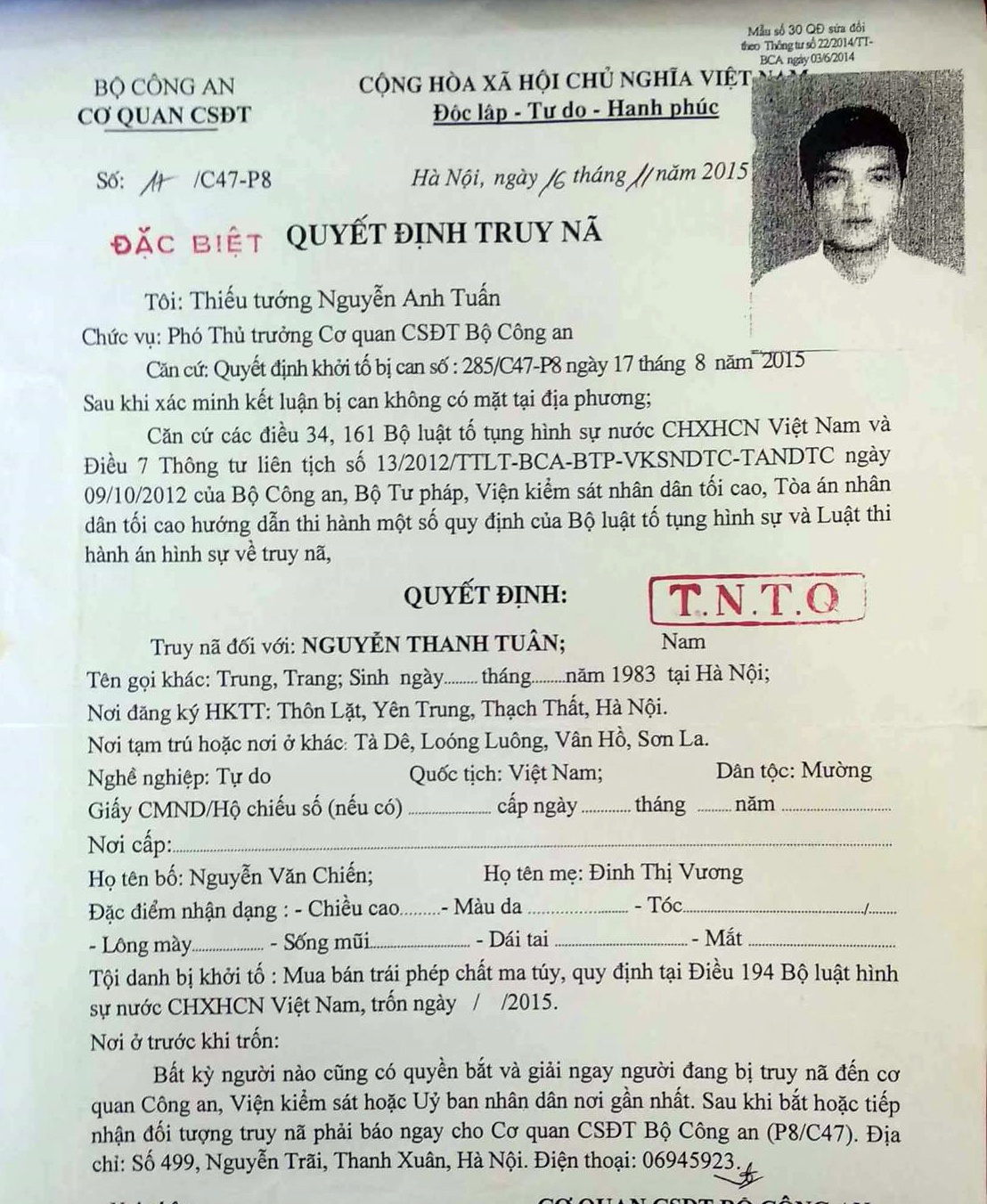 Vây bắt trùm ma túy Nguyễn Thanh Tuân ảnh 2 Vay bat trum ma tuy Nguyen Thanh Tuan anh 2