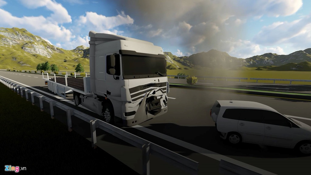 Container đâm Innova đi lùi cao tốc ảnh 1 Container dam Innova di lui cao toc anh 1