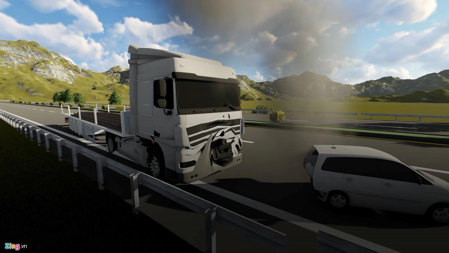 Container tong Innova di lui tren cao toc anh 2