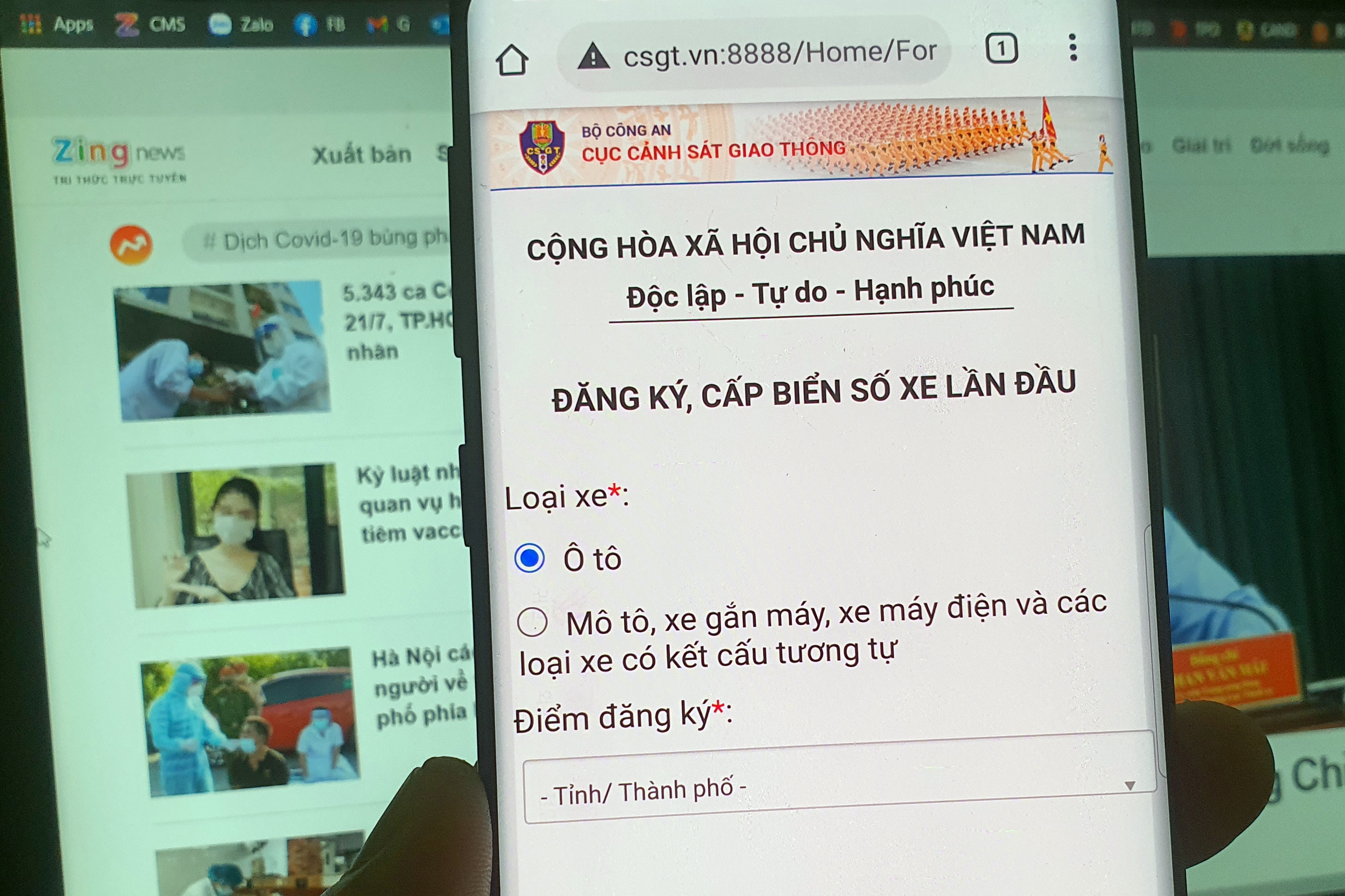 Cach dang ky, khai bao phuong tien online trong mua dich hinh anh