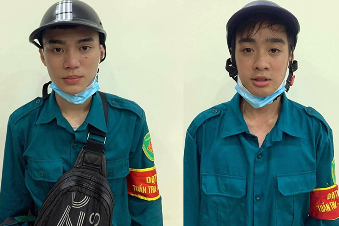 Phat tu 6 thanh nien gia mao dan quan di chong dich hinh anh
