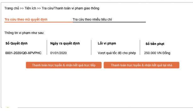 Nộp phạt giao thông trực tuyến ảnh 1 Nop phat giao thong truc tuyen anh 1