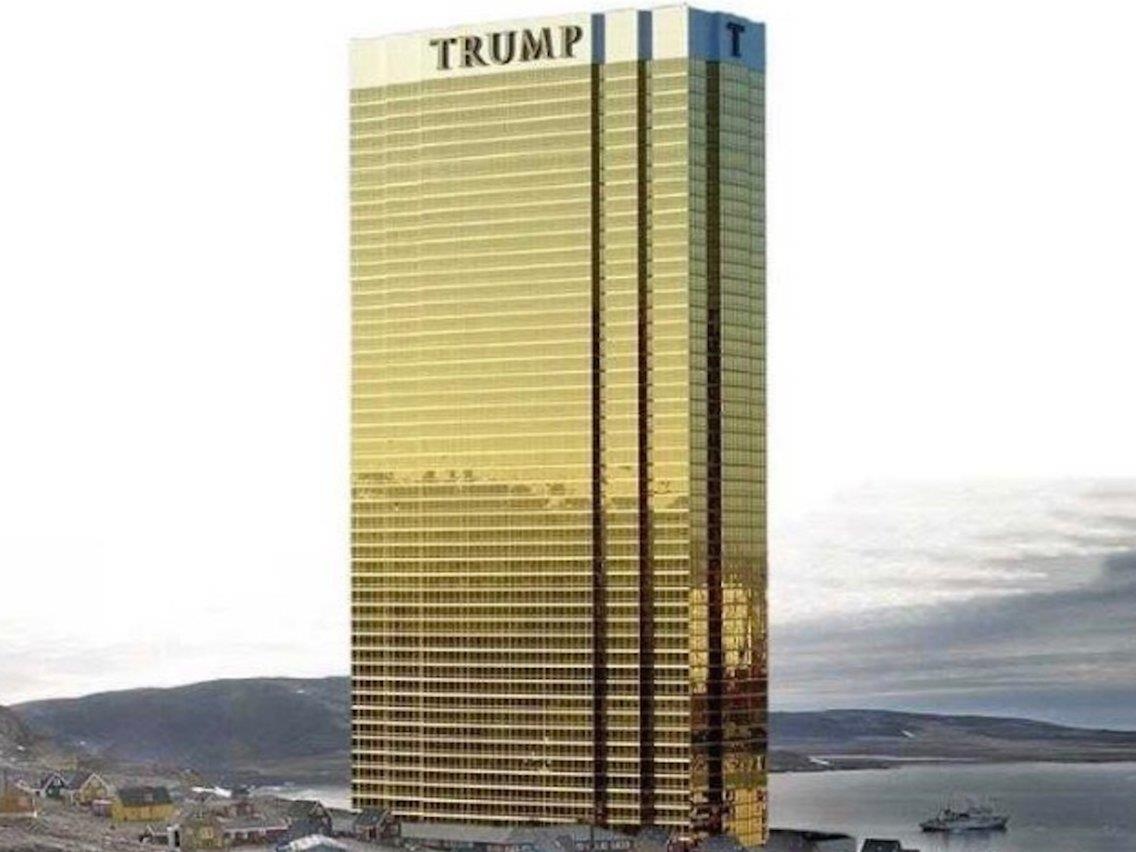 TT Trump dang anh 'che', hua khong xay Thap Trump o Greenland hinh anh