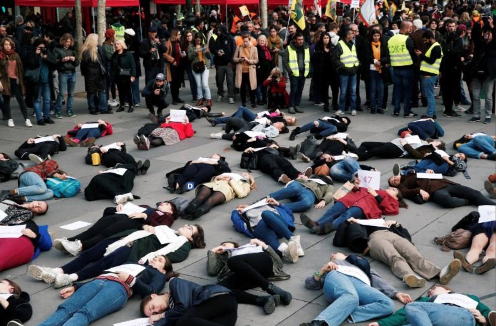 Phu nu Paris bieu tinh phan doi bao luc gia dinh anh 2