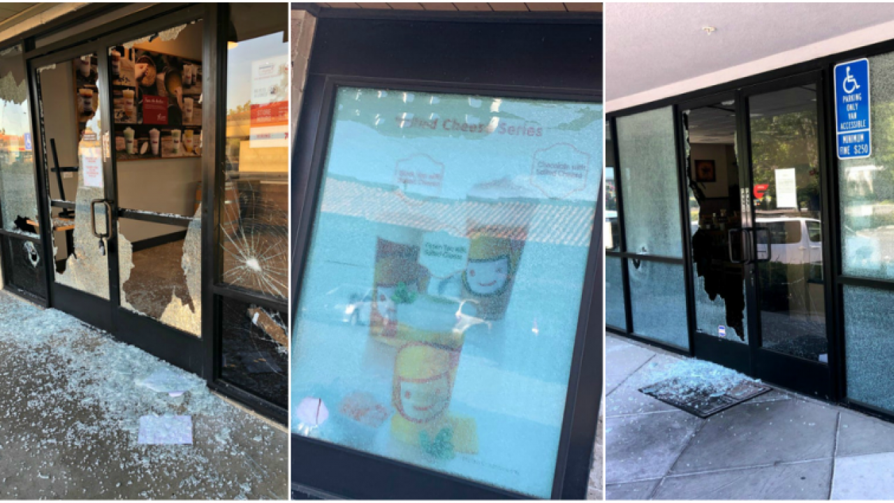 Mot nguoi lai xe den dap pha hang loat cua tiem nguoi Viet trong dem hinh anh