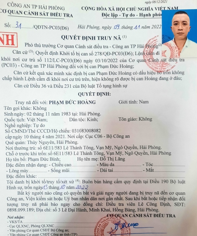 truy nã Phạm Đức Hoãng ảnh 1 truy na Pham Duc Hoang anh 1
