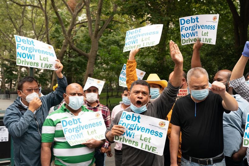 tai xe taxi bieu tinh tai New York anh 3