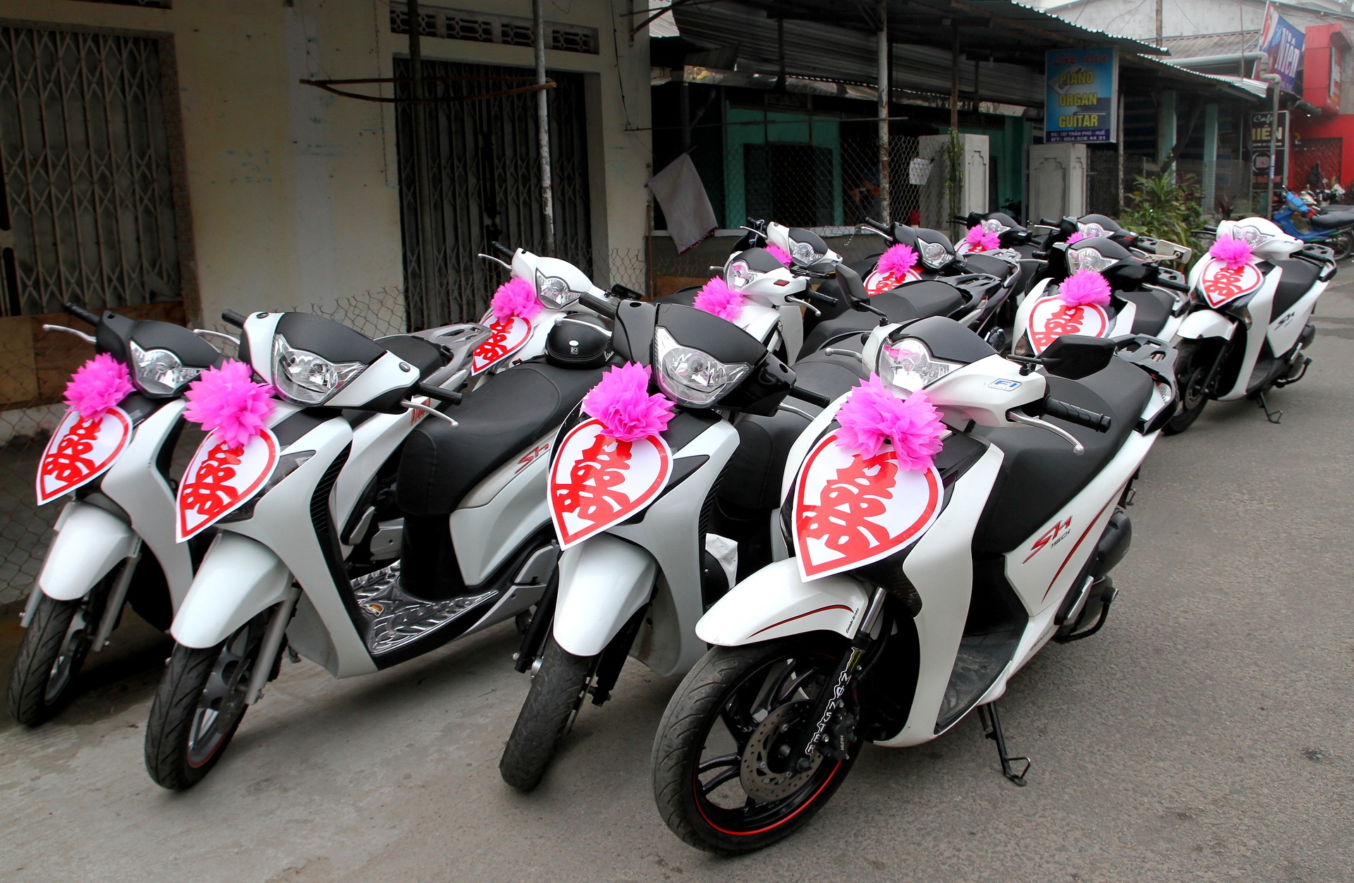 16 chiec SH tham gia dam ruoc dau tai Hue hinh anh