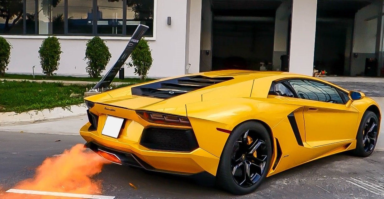 Lamborghini Aventador khac ra lua hinh anh