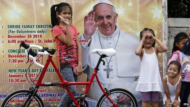 Giáo hoàng sẽ đến Philippines hôm nay bắt đầu chuyến thăm 5 ngày. Ảnh: BBC