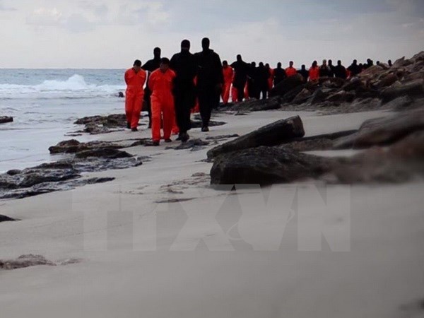 My len an vu IS hanh quyet 21 cong dan Ai Cap o Libya hinh anh