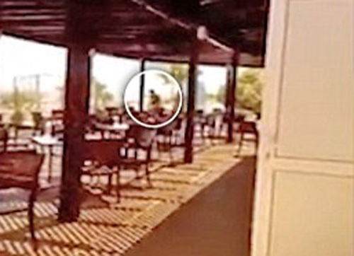 Nhan vien khach san ruot duoi sat thu IS tren bai bien hinh anh