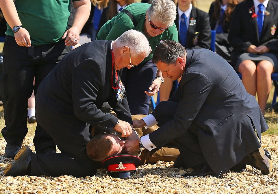 Binh si bao ve Thai tu Anh ngat vi nong hinh anh