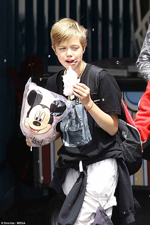 Angelina Jolie di choi Disneyland anh 4