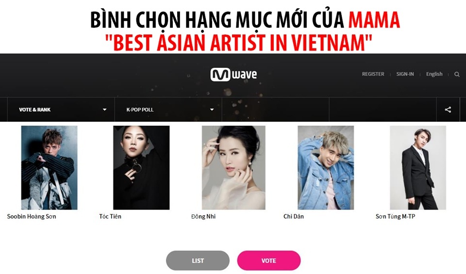 Sơn Tùng,  Đông Nhi tranh giải MAMA 2017 ảnh 1 Son Tung,  Dong Nhi tranh giai MAMA 2017 anh 1