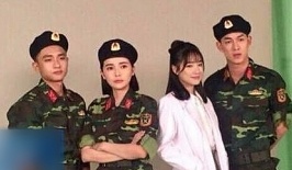 Lo hau truong Nha Phuong, Song Luan chup poster 'Hau due mat troi'? hinh anh