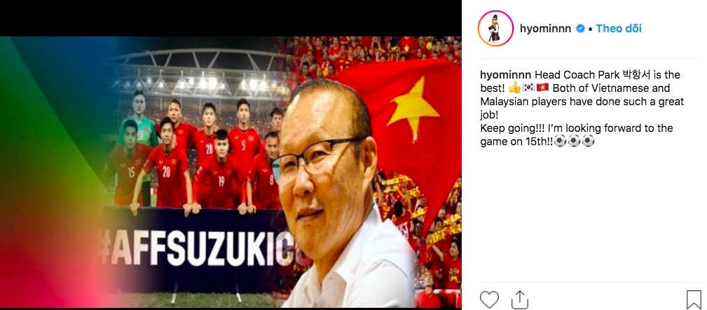 Hyomin khen đội tuyển việt nam ảnh 1 Hyomin khen doi tuyen viet nam anh 1