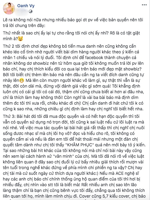 Vy Oanh nói về Minh Tuyết ảnh 1 Vy Oanh noi ve Minh Tuyet anh 1