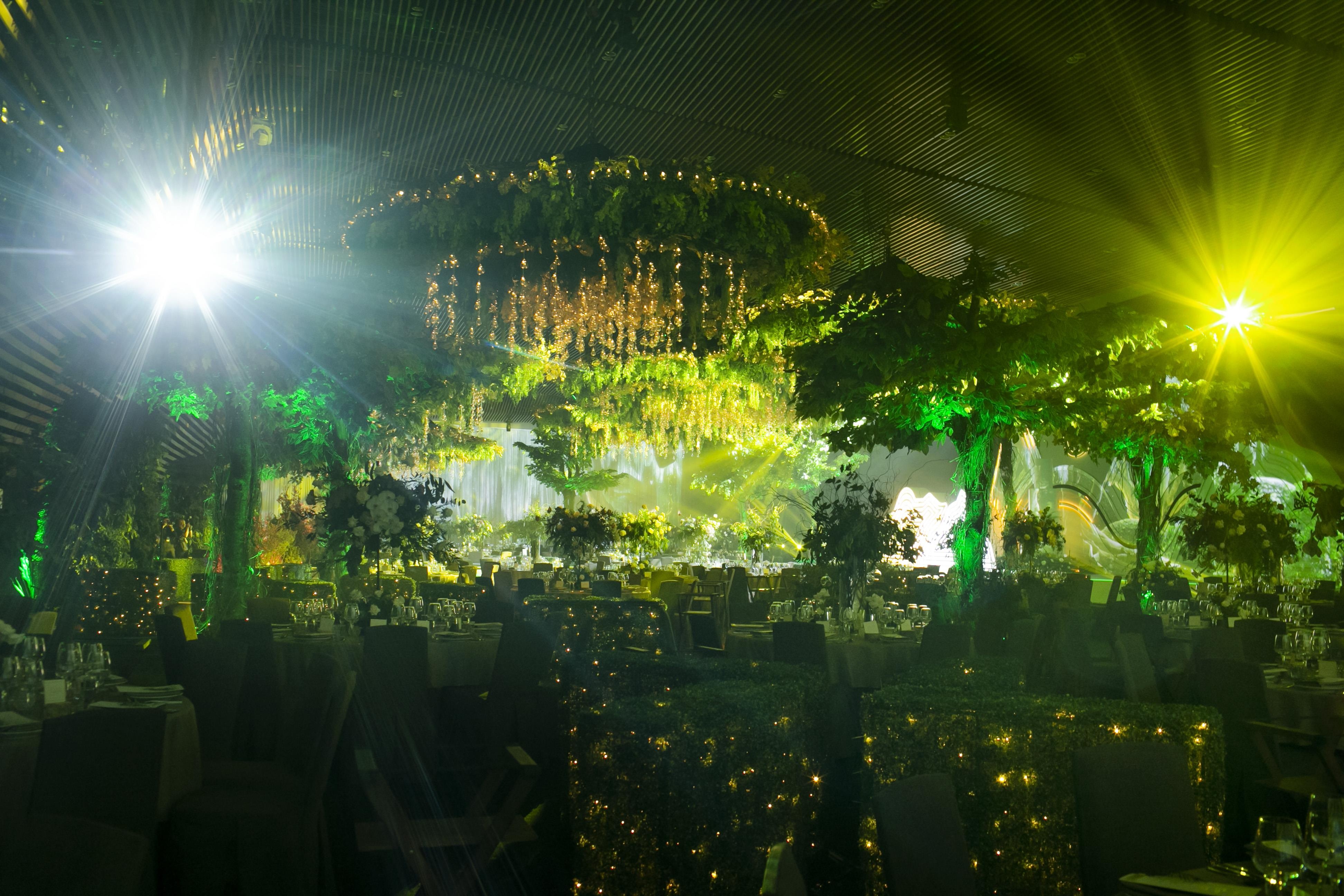 Khong gian le cuoi Cuong Do La ngap tran mau xanh cua nui rung hinh anh