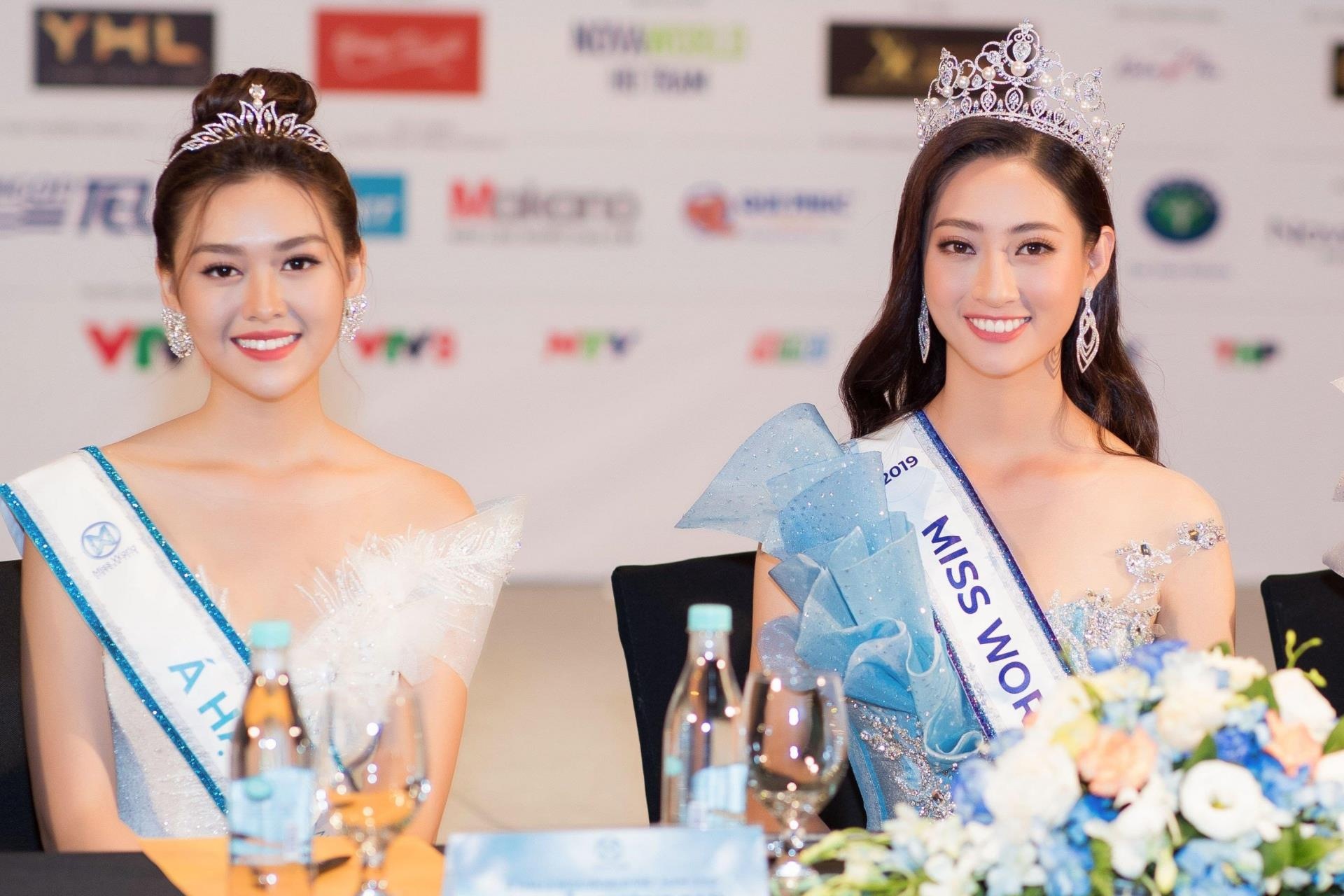 Hoa hau Luong Thuy Linh va cac a hau rang ro sau dem dang quang hinh anh