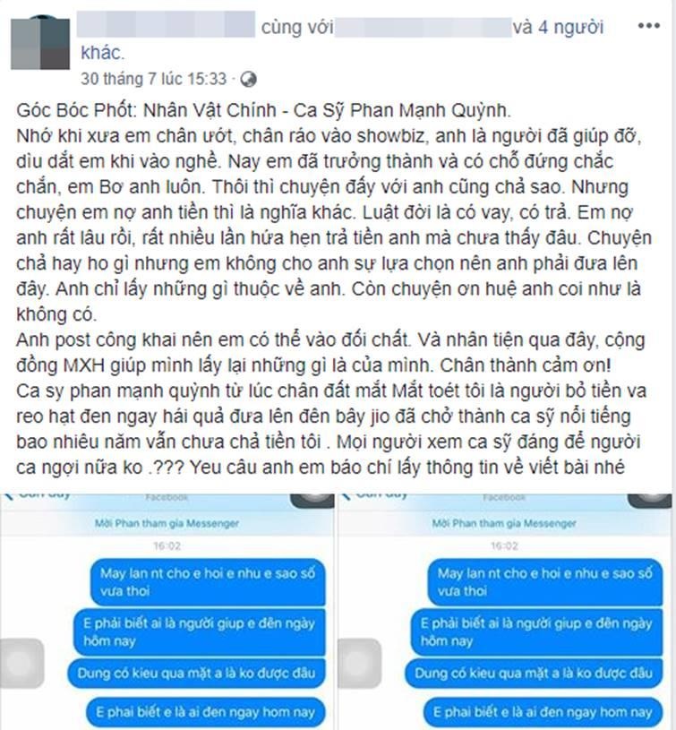 Phan Mạnh Quỳnh bị tố vô ơn,  quỵt tiền ảnh 1 Phan Manh Quynh bi to vo on,  quyt tien anh 1