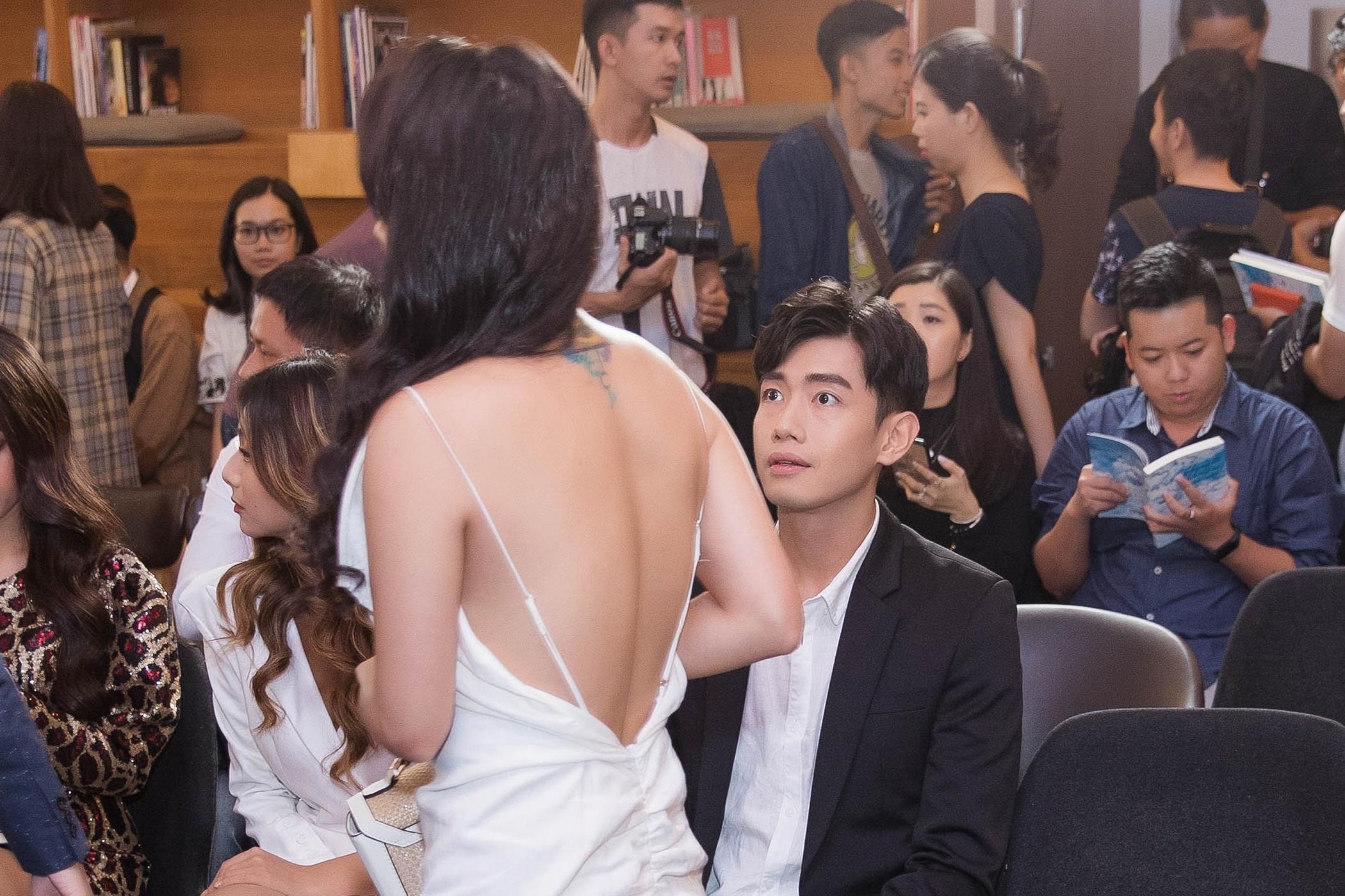 Thai Trinh khoc va bo ve o su kien co ban trai cu Quang Dang hinh anh