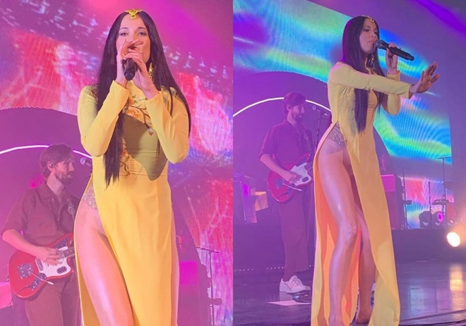 Ca sĩ Mỹ mặc áo dài không quần ảnh 1 Ca si My mac ao dai khong quan anh 1